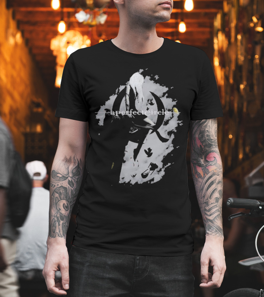 A Perfect Circle Grunge Style Angel Figure With Crescent T-Shirt