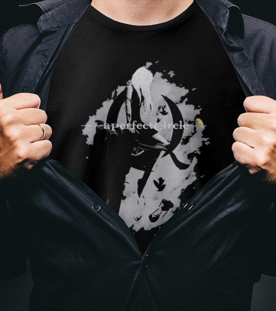 A Perfect Circle Grunge Style Angel Figure With Crescent T-Shirt