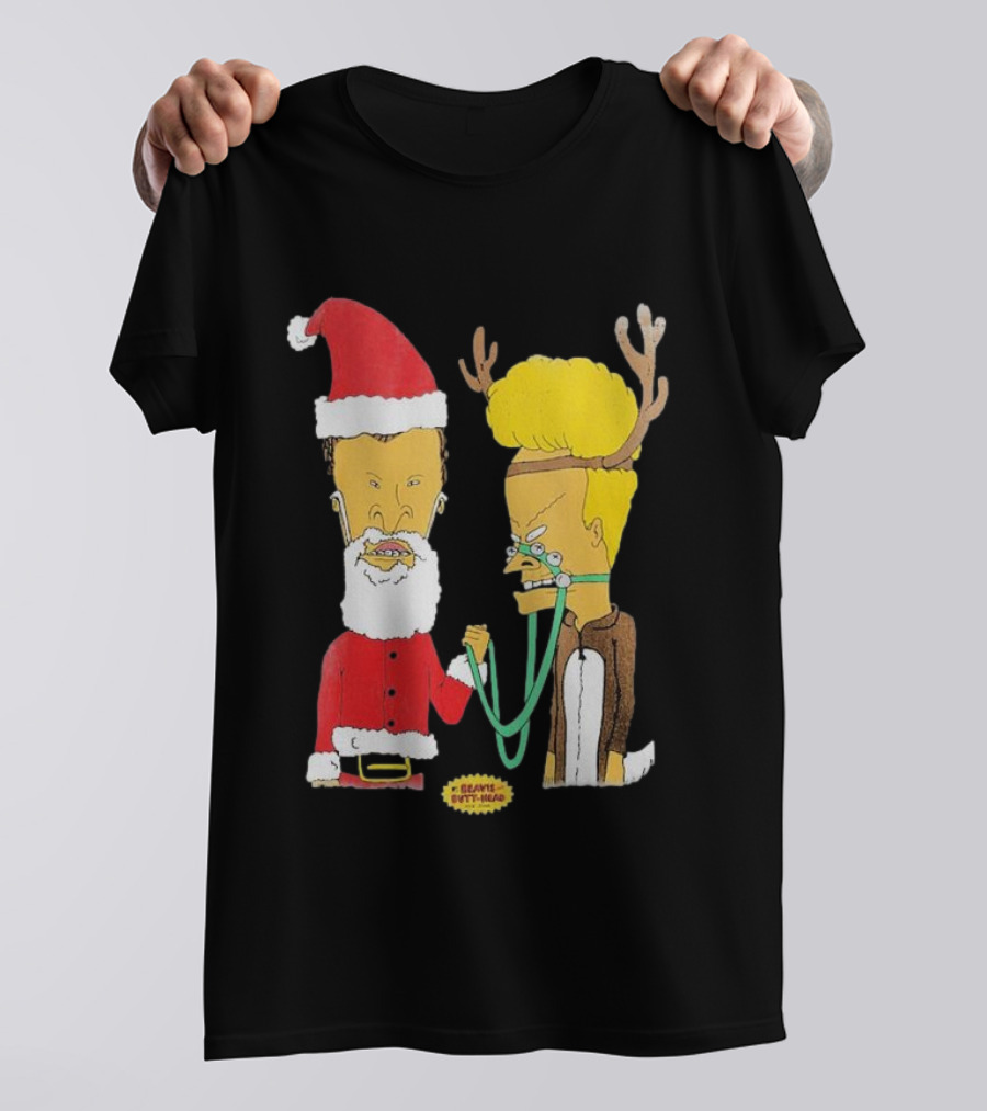 Beavis And Butt-head Santa And Reindeer Christmas T-Shirt