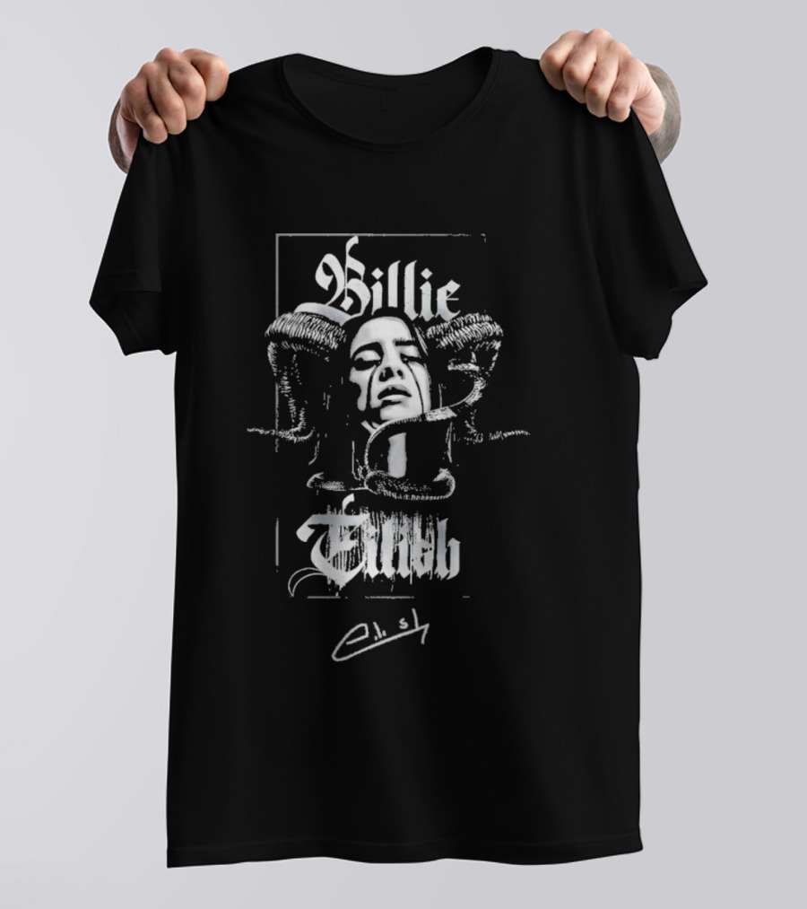 Billie Eilish Signature Gothic Portrait With Snakes T-Shirt