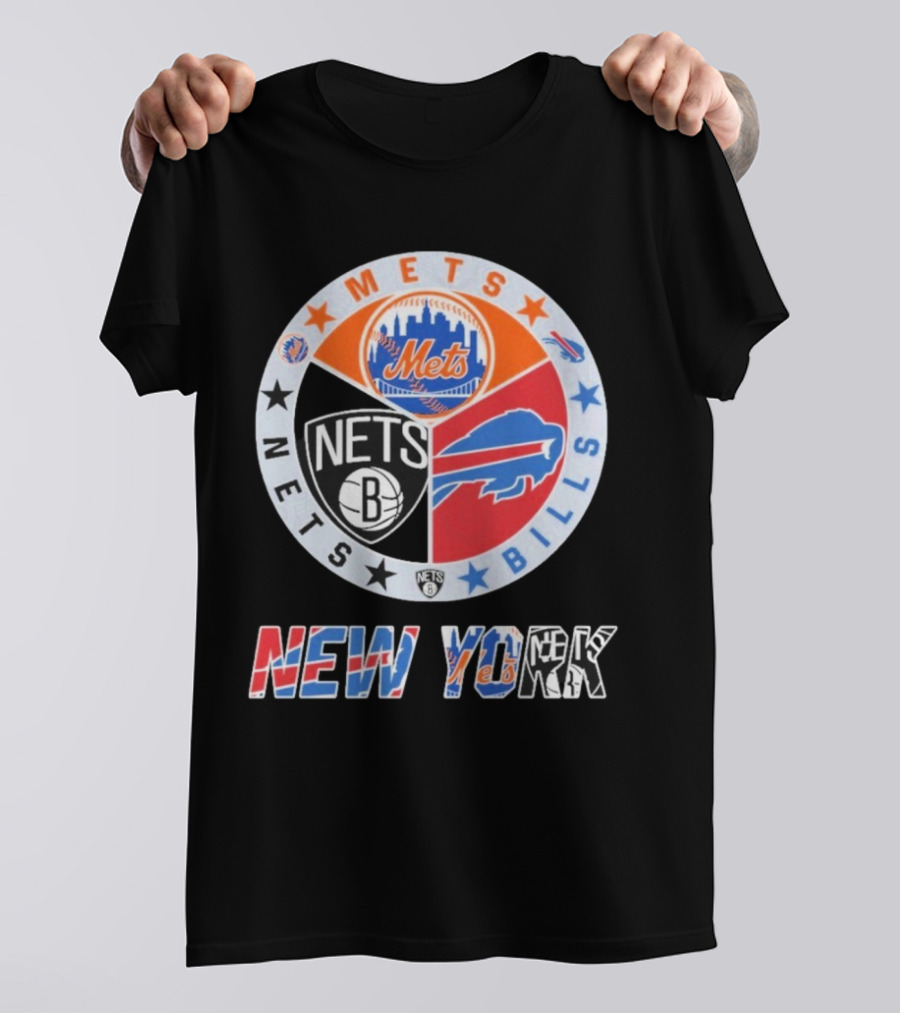 Brooklyn Nets New York Mets Buffalo Bills New York Fan Gear T-Shirt