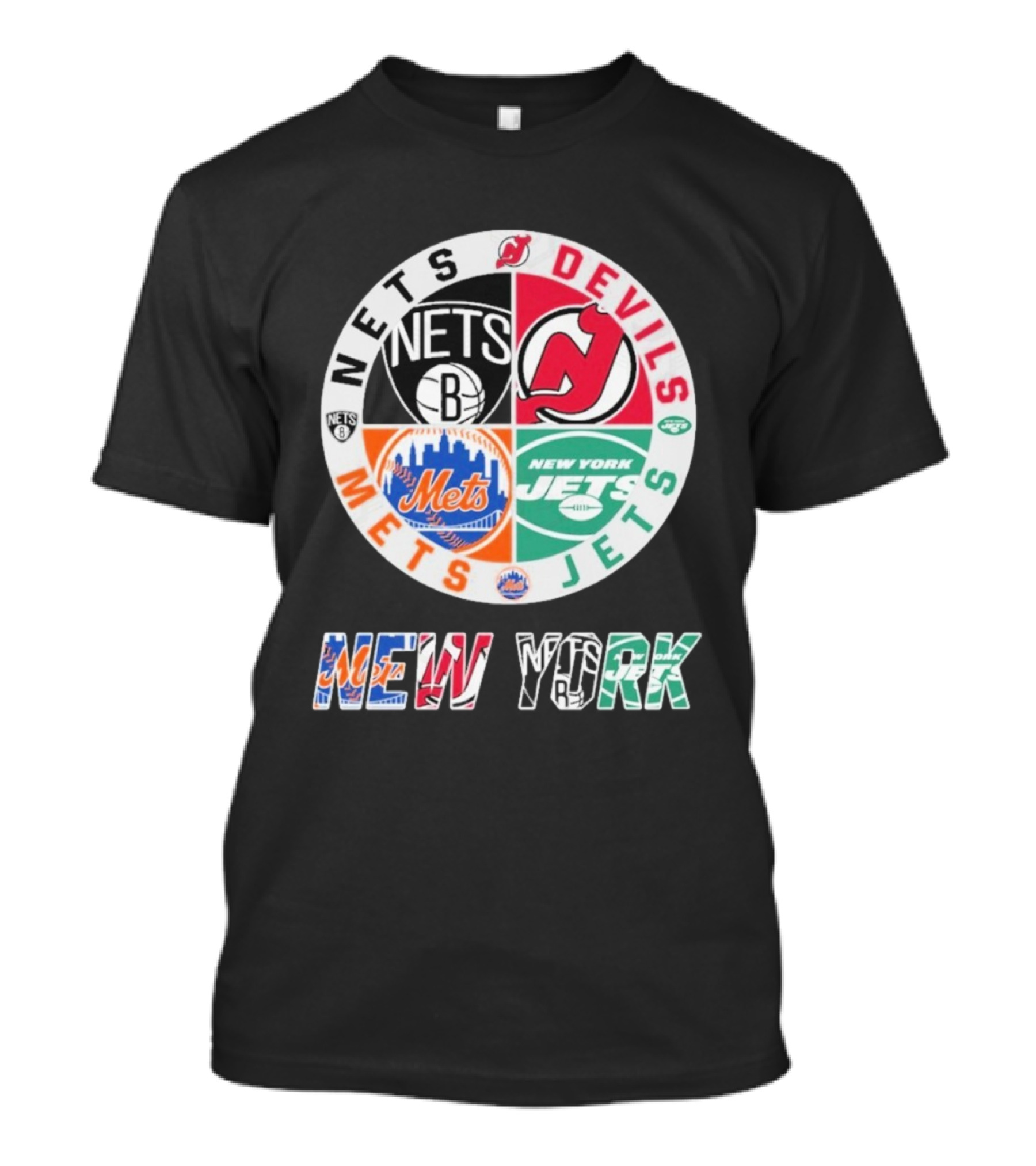 Brooklyn Nets New Jersey Devils New York Mets Jets New York T-Shirt