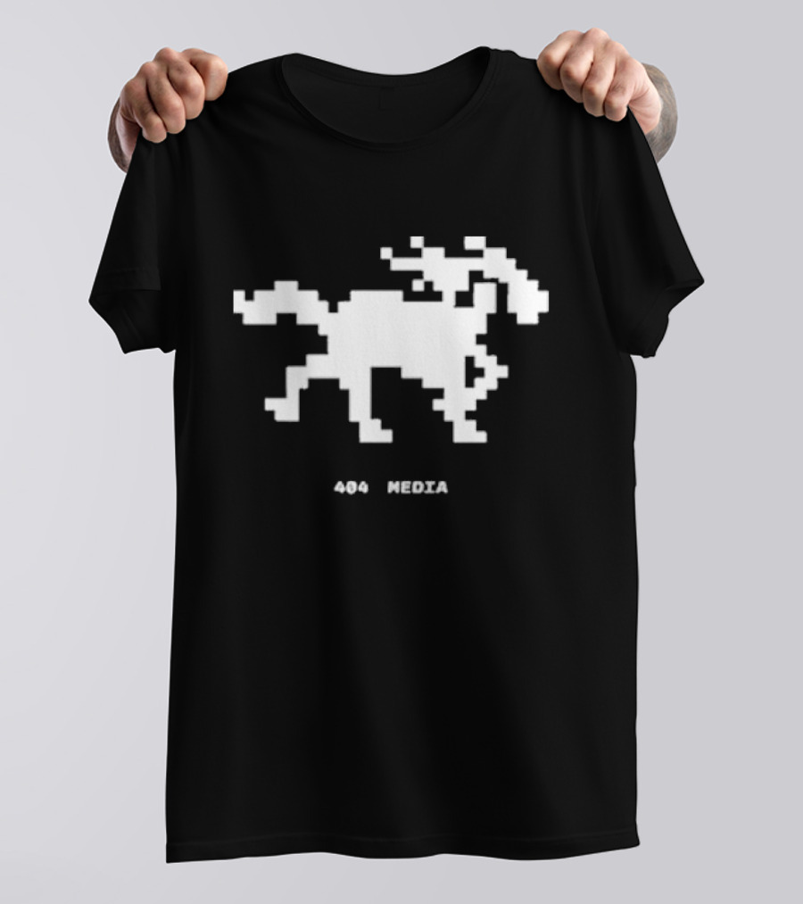 404 Media Pixelated Horse Retro Digital Aesthetic T-Shirt