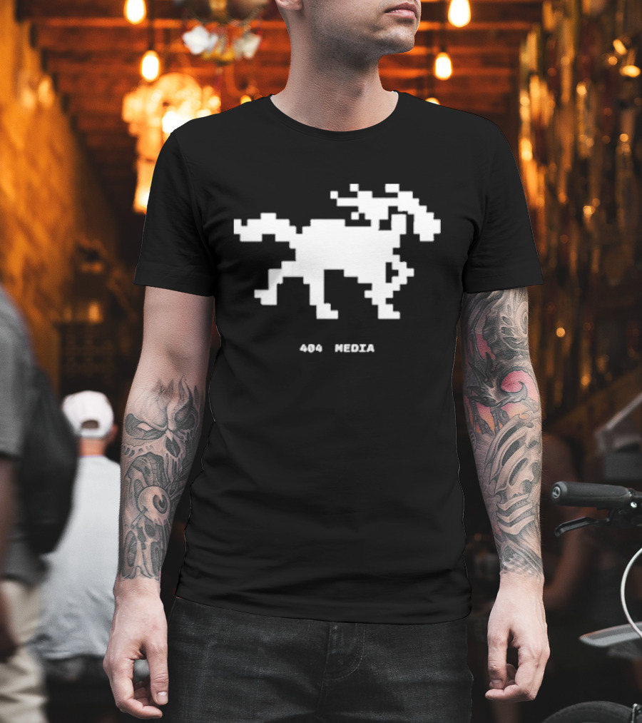 404 Media Pixelated Horse Retro Digital Aesthetic T-Shirt