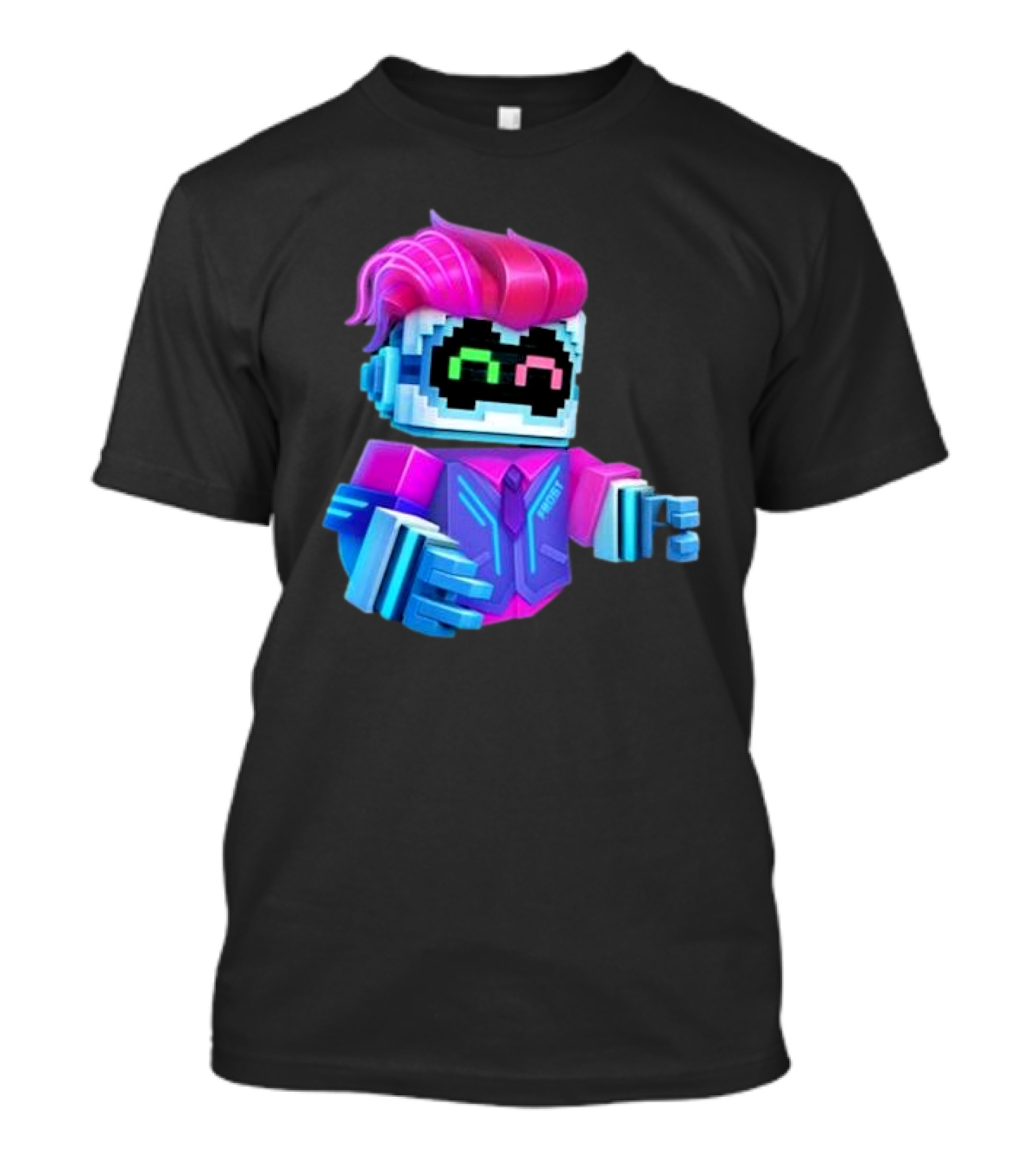 Cubic Games Cyber Robbie Pixelated Character Neon T-Shirt