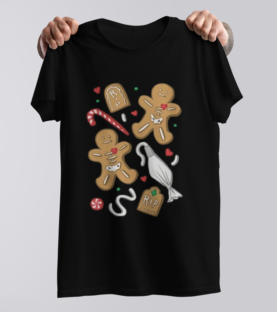 Evan And Katelyn Store Totally Normal Gingerbread Cookies RIP Candy Cane Peppermint T-Shirt