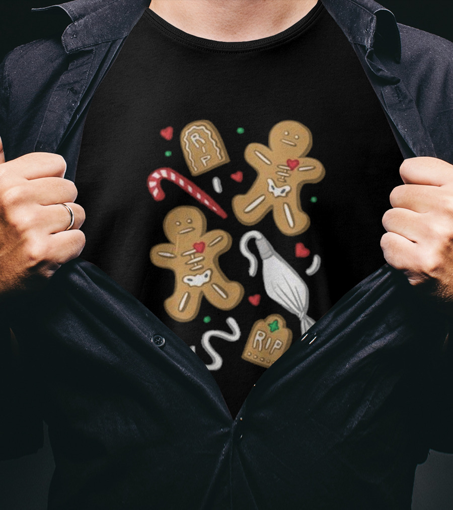 Evan And Katelyn Store Totally Normal Gingerbread Cookies RIP Candy Cane Peppermint T-Shirt