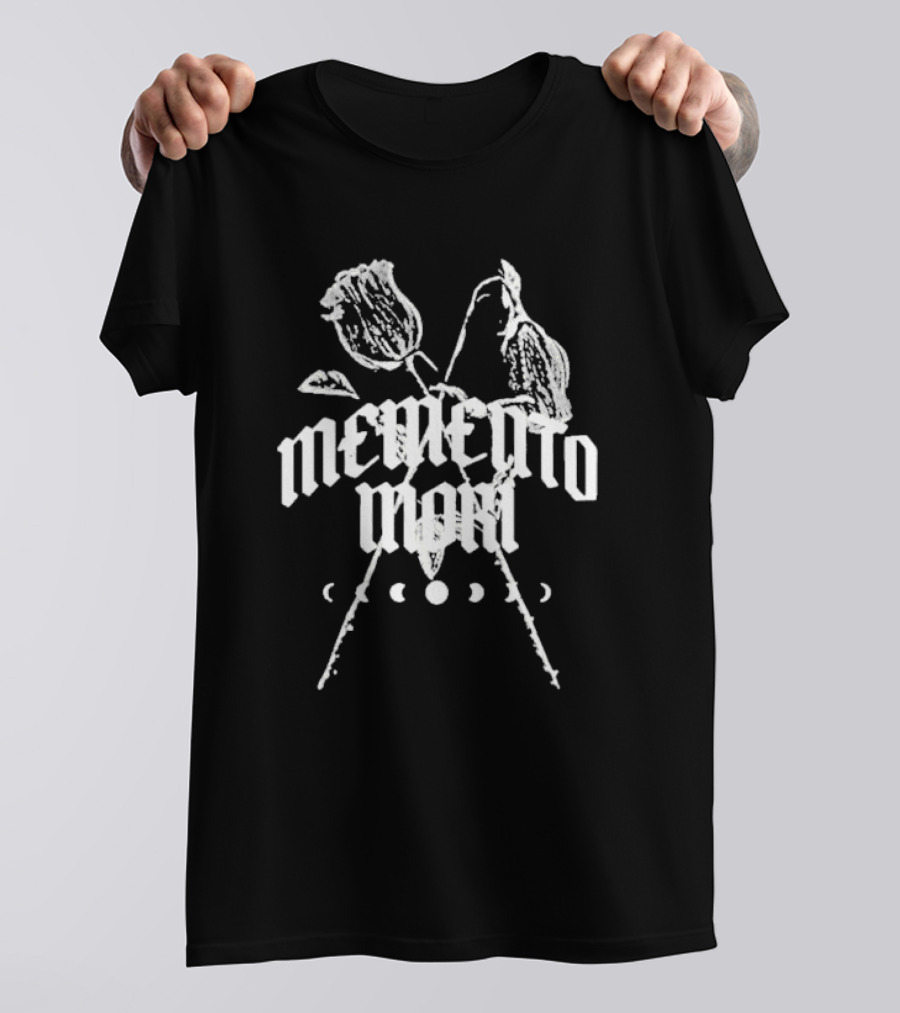Joe Bartolozzi Memento Mori Flowers And Crescent Moons T-Shirt