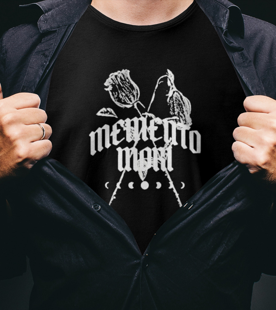 Joe Bartolozzi Memento Mori Flowers And Crescent Moons T-Shirt