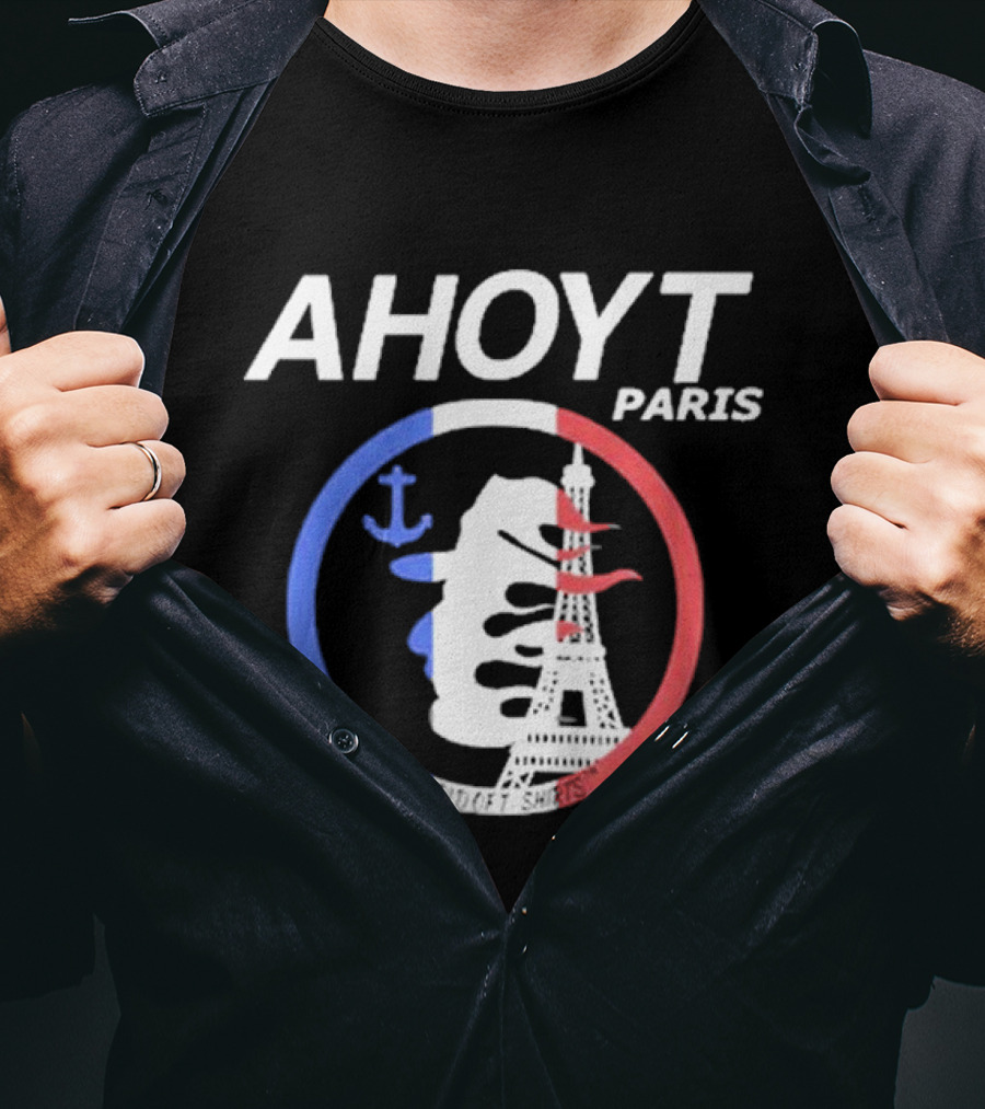 Ahoyt Paris Anchor Eiffel Tower Red Blue Circle No Budget Pirates T-Shirt