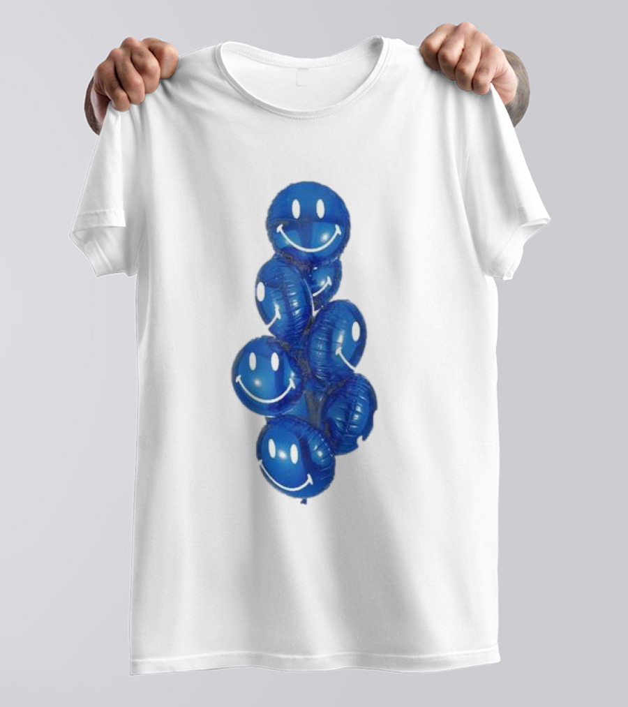 Smiley Celebration Blue Balloons T-Shirt