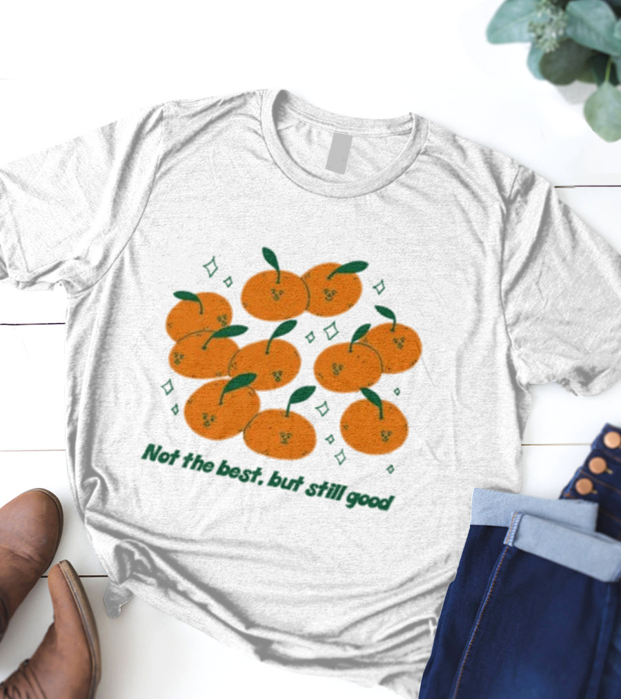 Summer Salt Not The Best But Still Good Cute Orange Faces With Green Leaves T-Shirt