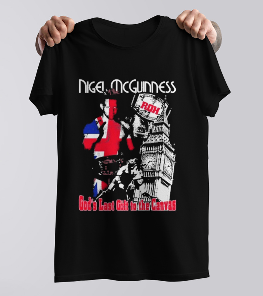 Nigel McGuinness ROH God's Last Gift To The Canvas Union Jack Big Ben T-Shirt