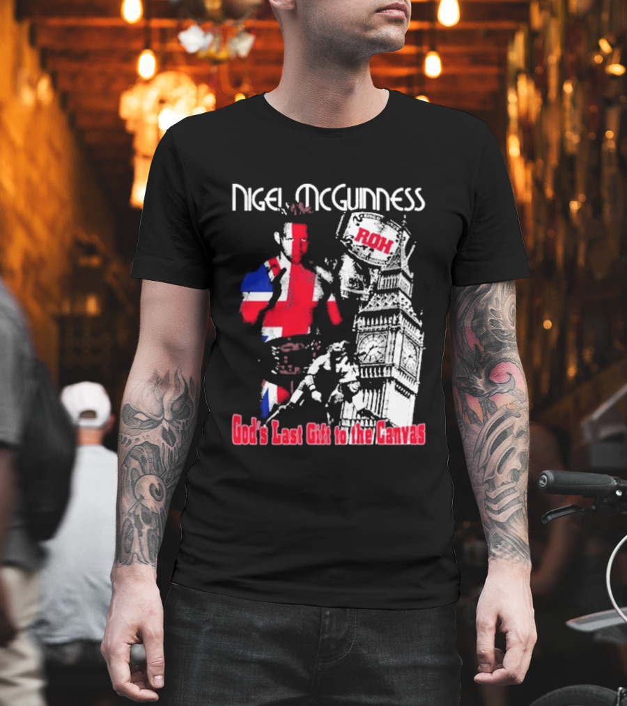 Nigel McGuinness ROH God's Last Gift To The Canvas Union Jack Big Ben T-Shirt