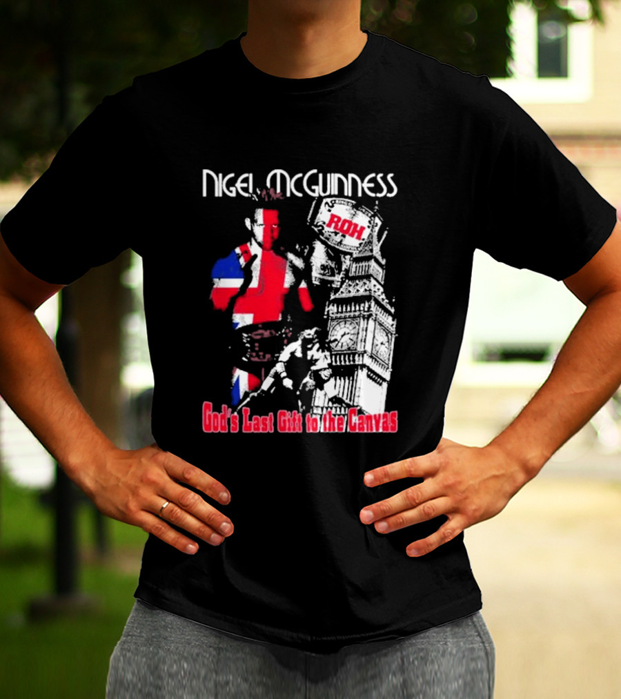 Nigel McGuinness ROH God's Last Gift To The Canvas Union Jack Big Ben T-Shirt