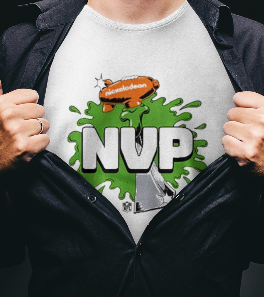 Joe Burrow Nickelodeon NVP Green Slime Trophy NFL Blimp T-Shirt