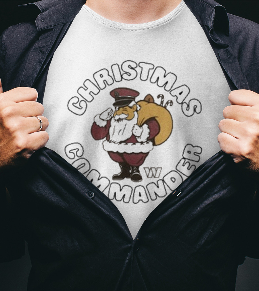 Christmas Commander Washington Commanders Santa T-Shirt