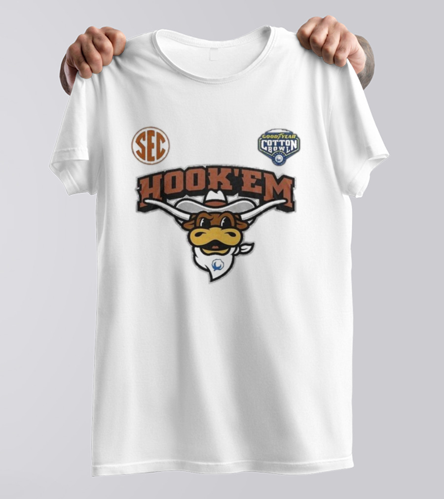SEC Hook 'Em Texas Longhorns Goodyear Cotton Bowl 2025 T-Shirt
