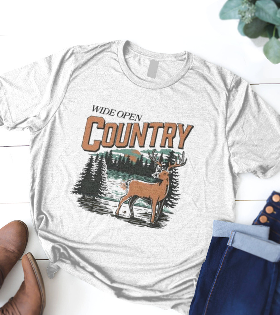 Wide Open Country Deer Scenic Wilderness T-Shirt
