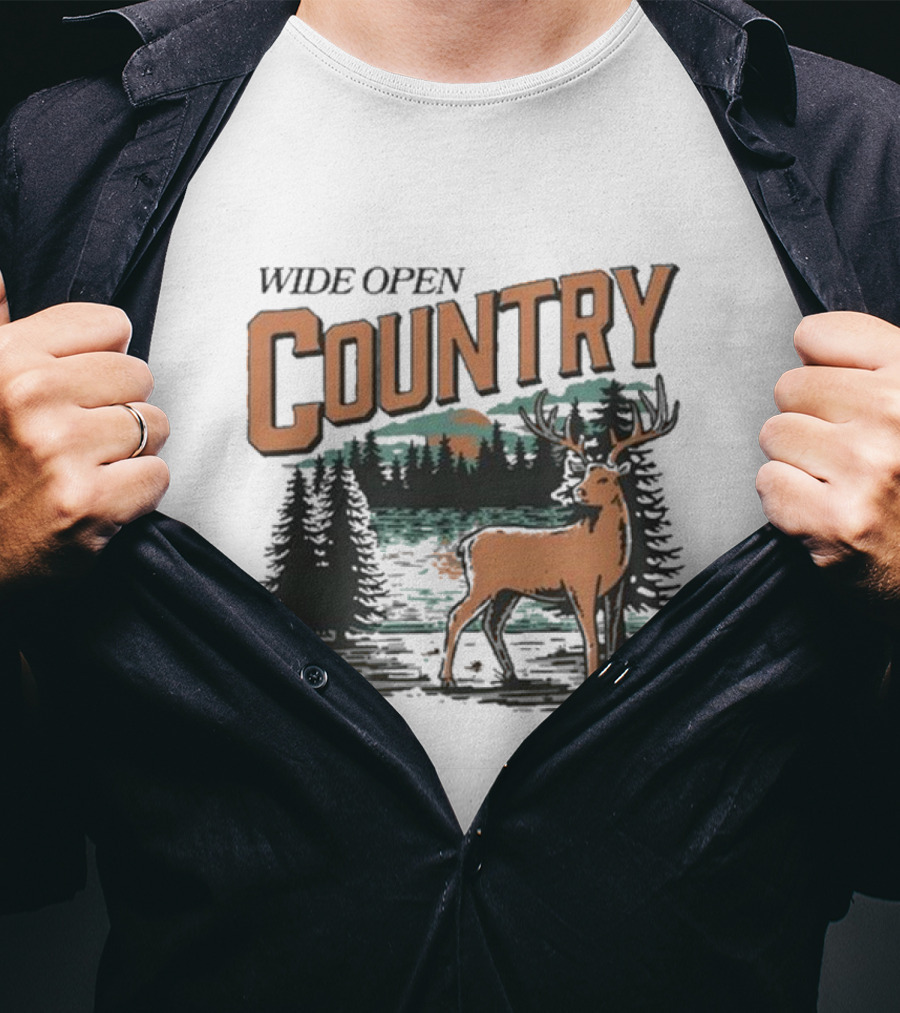 Wide Open Country Deer Scenic Wilderness T-Shirt