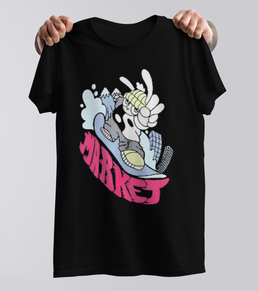 Shibuya Shred Market Snowboarding Rabbit Cartoon T-Shirt