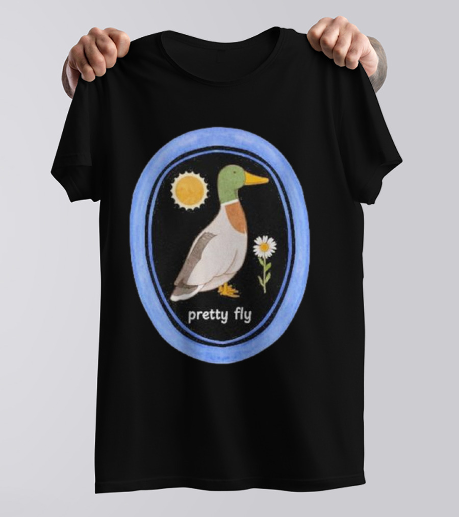 Pretty Fly Duck With Sun And Daisy Oval T-Shirt