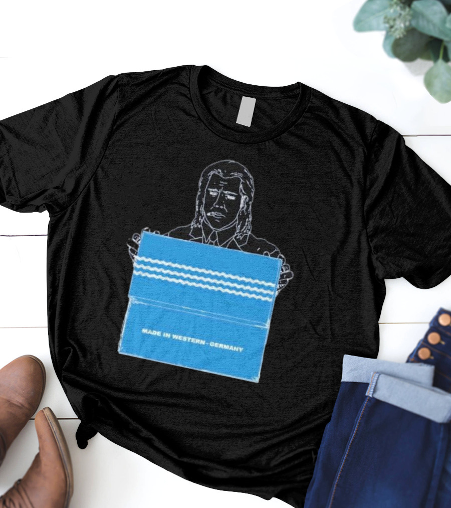 Made In Western Germany Pulp Fiction Blue Box Holder T-Shirt