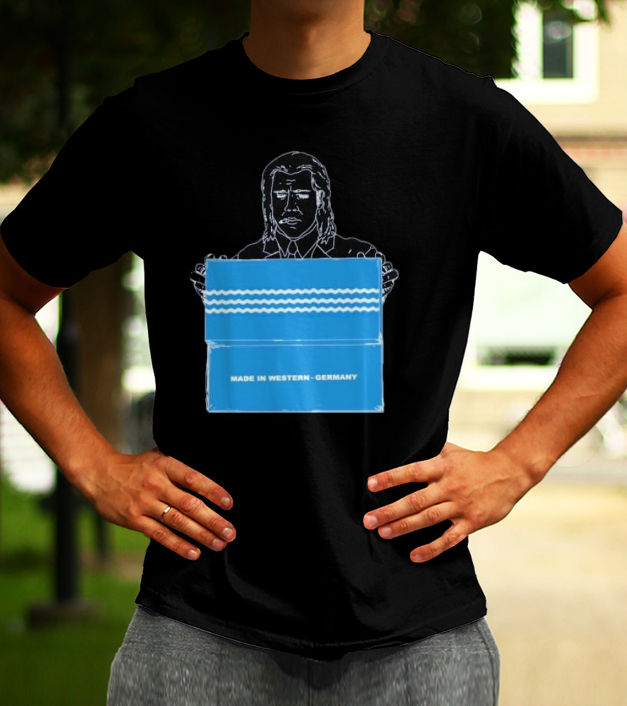 Made In Western Germany Pulp Fiction Blue Box Holder T-Shirt