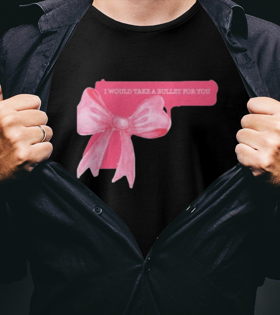 Madison Beer Type Merch Pink Gun Bow I Would Take A Bullet For You T-Shirt