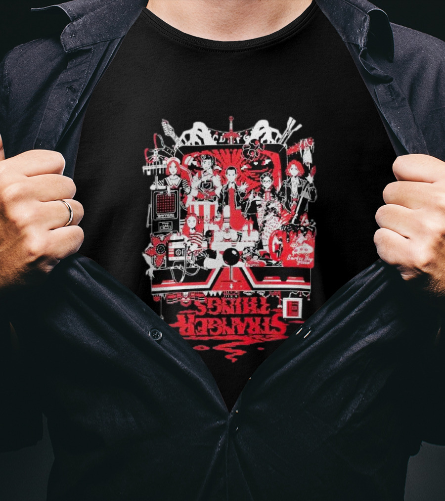 Stranger Things Stranger Things Yusuke Nakamura Characters Collage T-Shirt