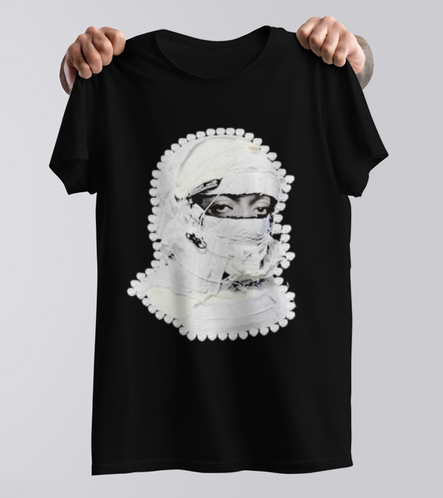 Noissey High Quality Functional Print Pull Over White Masked Figure T-Shirt