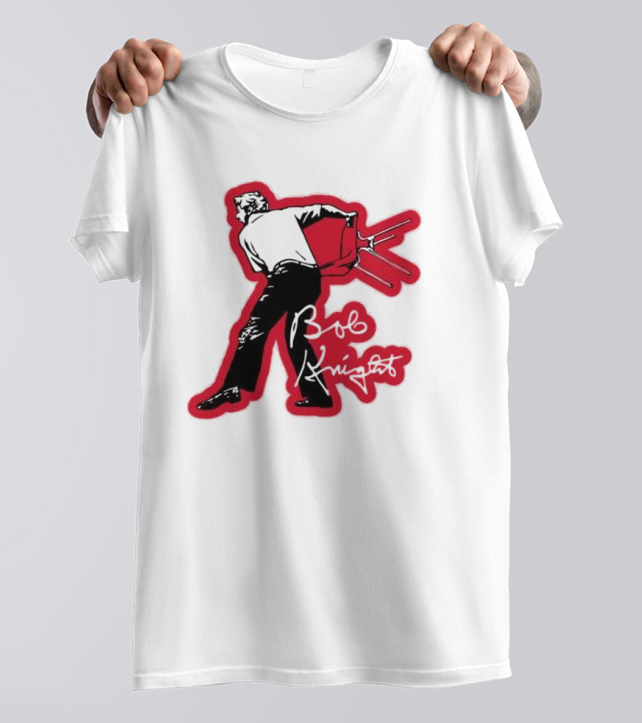 Bob Knight Throwing Chair Basketball Iconic Moment T-Shirt