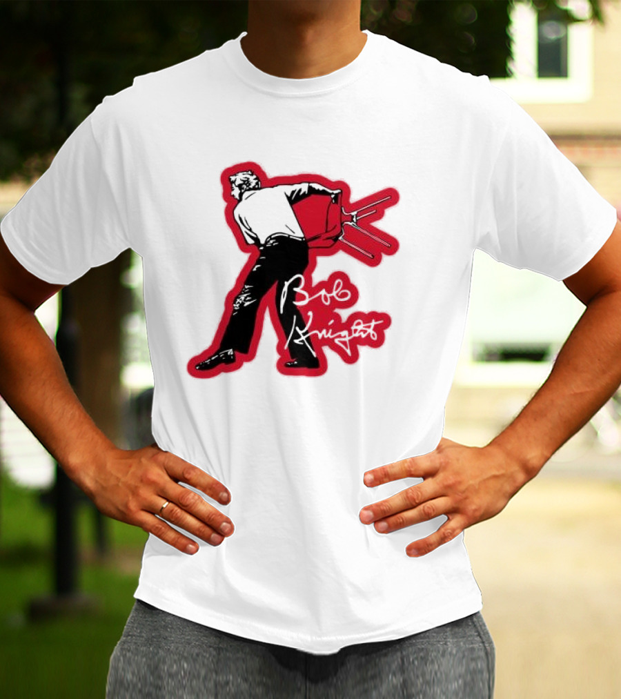 Bob Knight Throwing Chair Basketball Iconic Moment T-Shirt