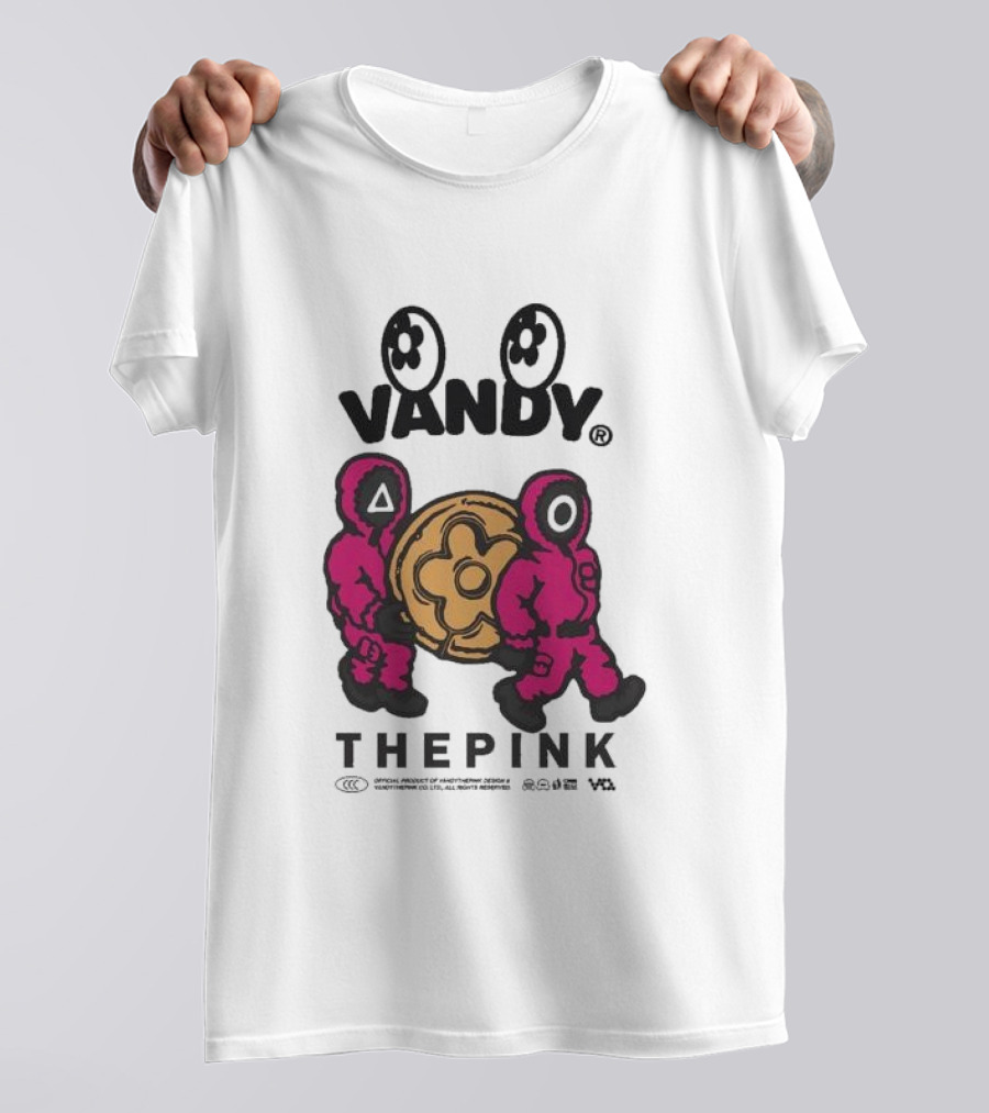 Squid Game X Vandythepink Soldiers Vandy The Pink Collaboration Featuring Iconic Candy T-Shirt