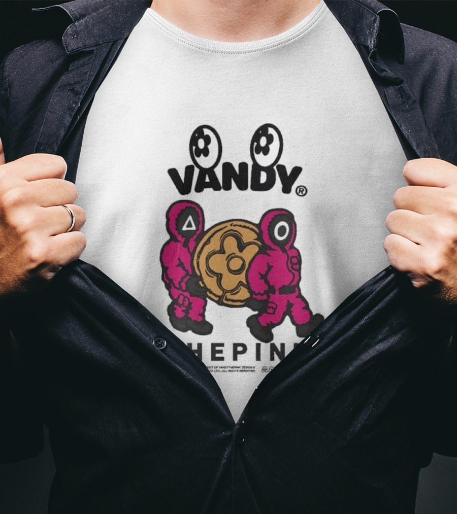 Squid Game X Vandythepink Soldiers Vandy The Pink Collaboration Featuring Iconic Candy T-Shirt