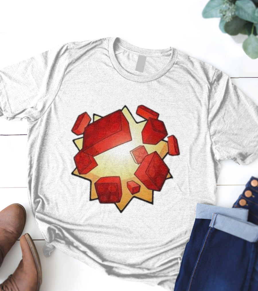 Unusual Worldwide Bloxxer Exploding Red Brick T-Shirt