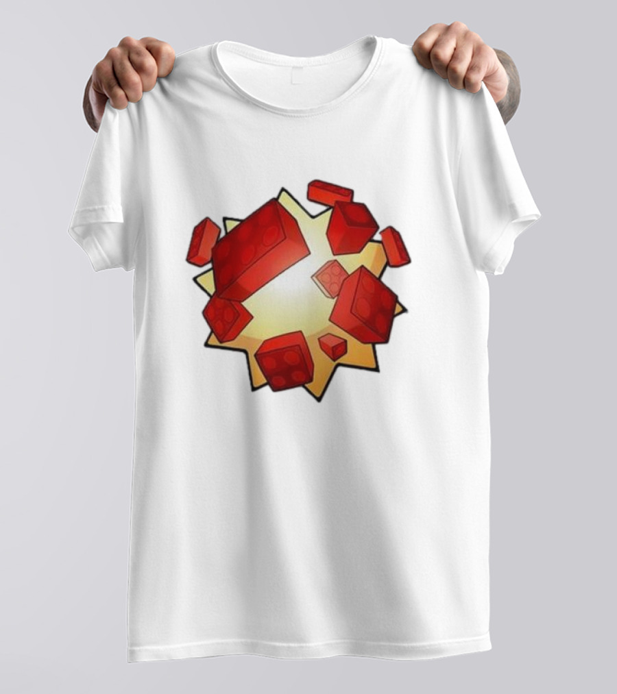 Unusual Worldwide Bloxxer Exploding Red Brick T-Shirt