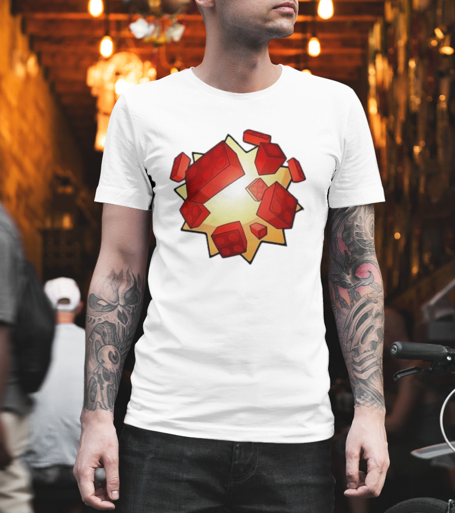 Unusual Worldwide Bloxxer Exploding Red Brick T-Shirt