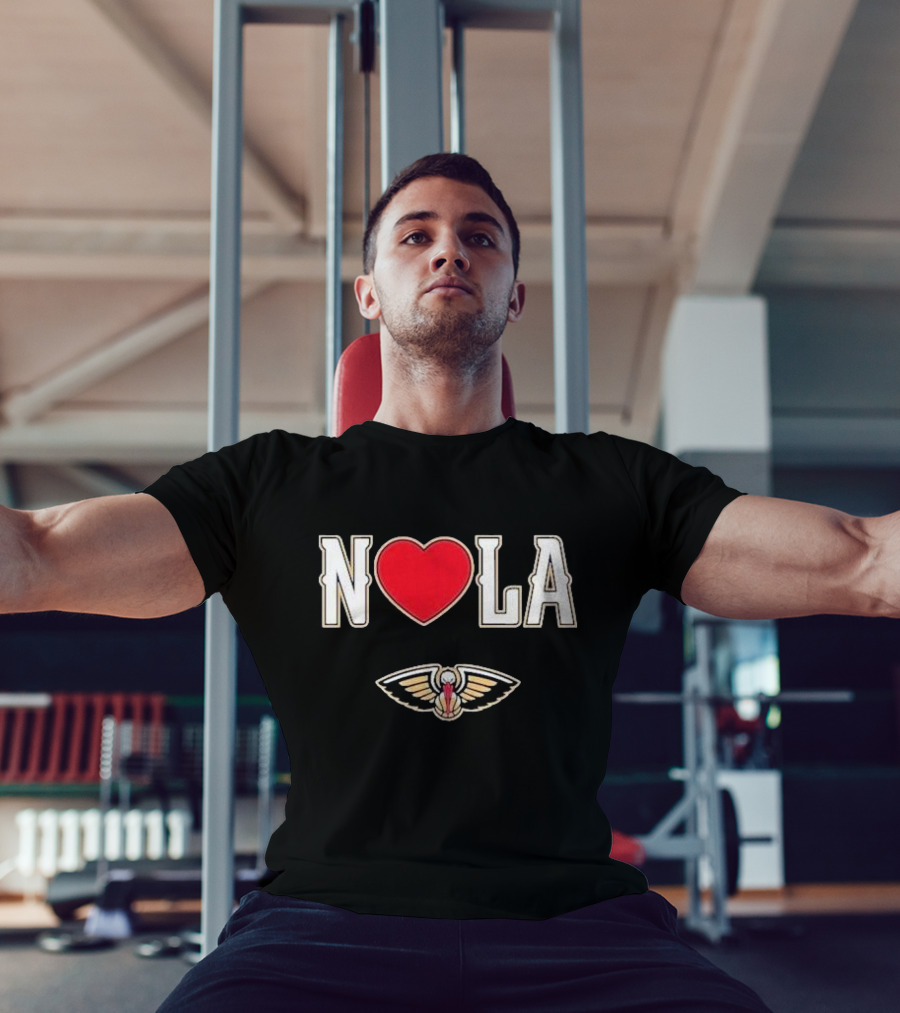 New Orleans Pelicans Heart NOLA Love With Pelicans T-Shirt