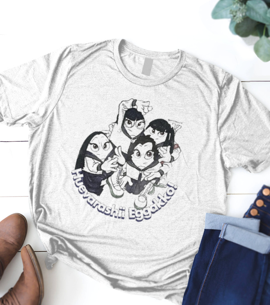 Huevarashii Eggakko Funny Cartoon Characters T-Shirt