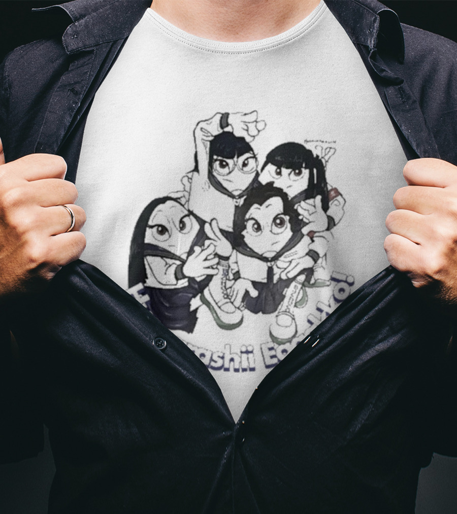 Huevarashii Eggakko Funny Cartoon Characters T-Shirt