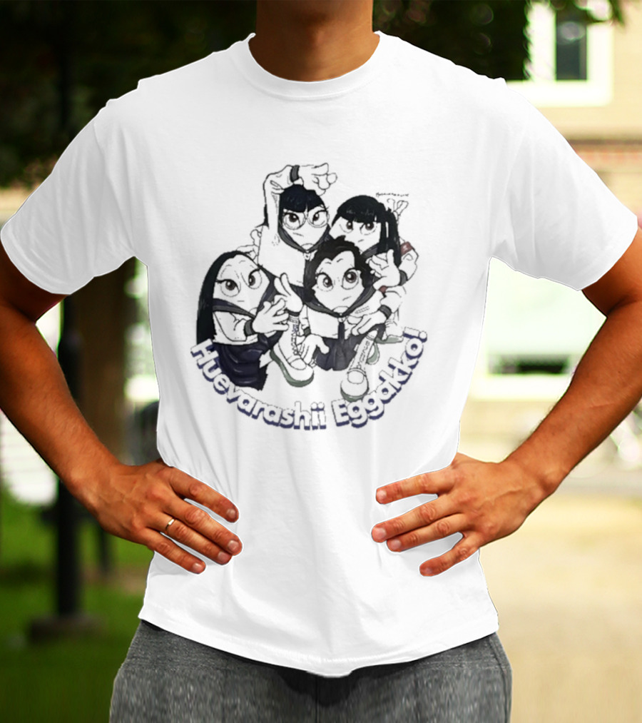 Huevarashii Eggakko Funny Cartoon Characters T-Shirt