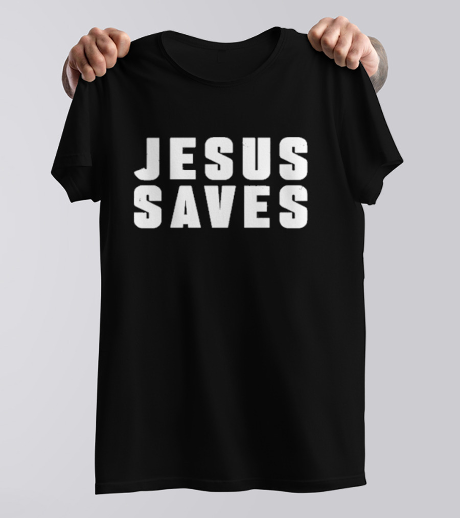 Kyrie Irving Jesus Saves Bold Lettering T-Shirt