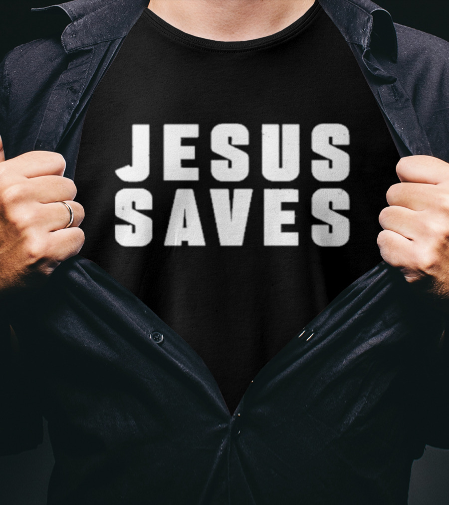 Kyrie Irving Jesus Saves Bold Lettering T-Shirt