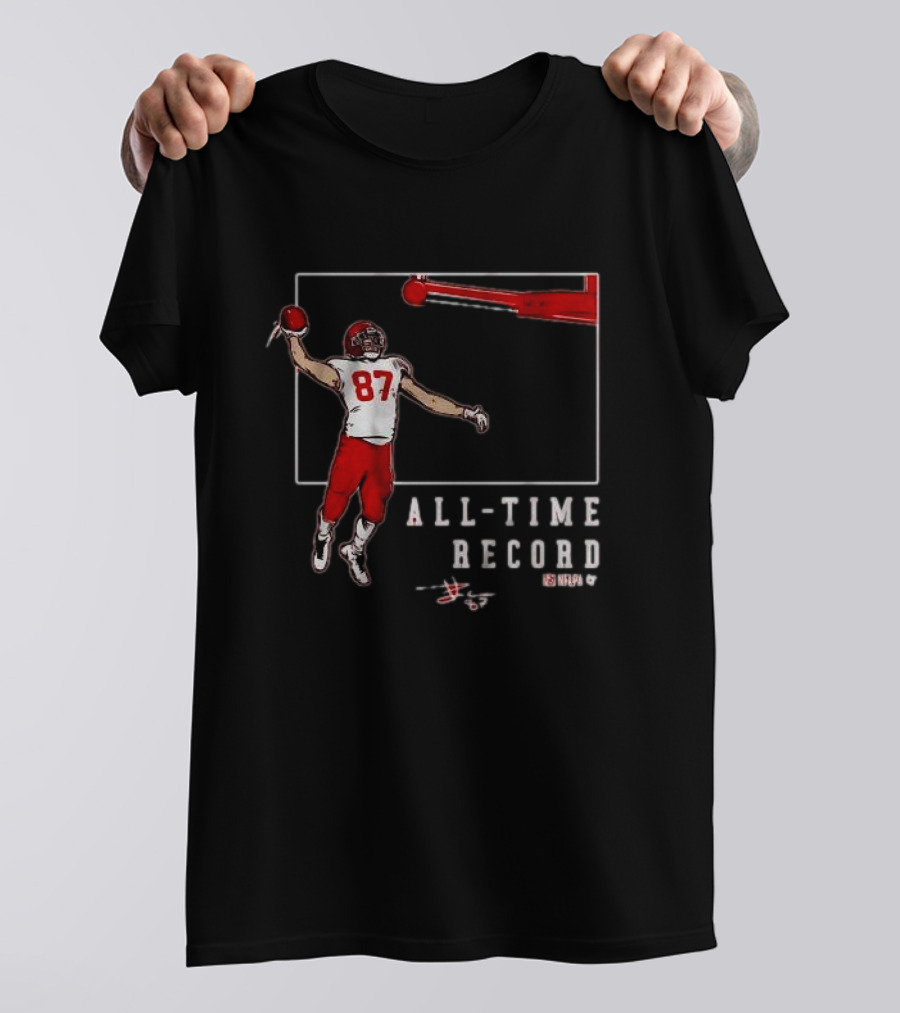 Travis Kelce 87 All-Time Record Touchdown NFL Football T-Shirt