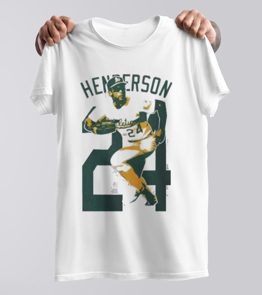 Athletics Forever Rickey Henderson 24 Thank You For Memories T-Shirt