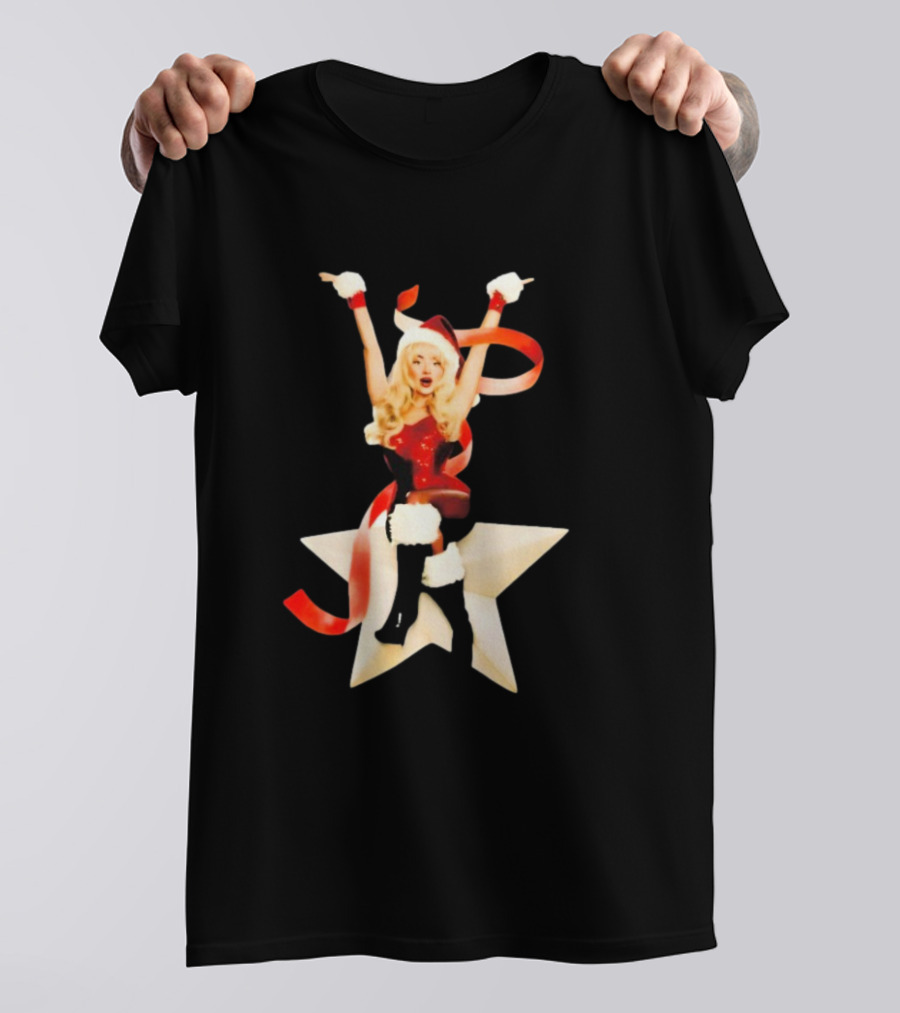 Sabrina Carpenter Santa Star Festive Decor T-Shirt