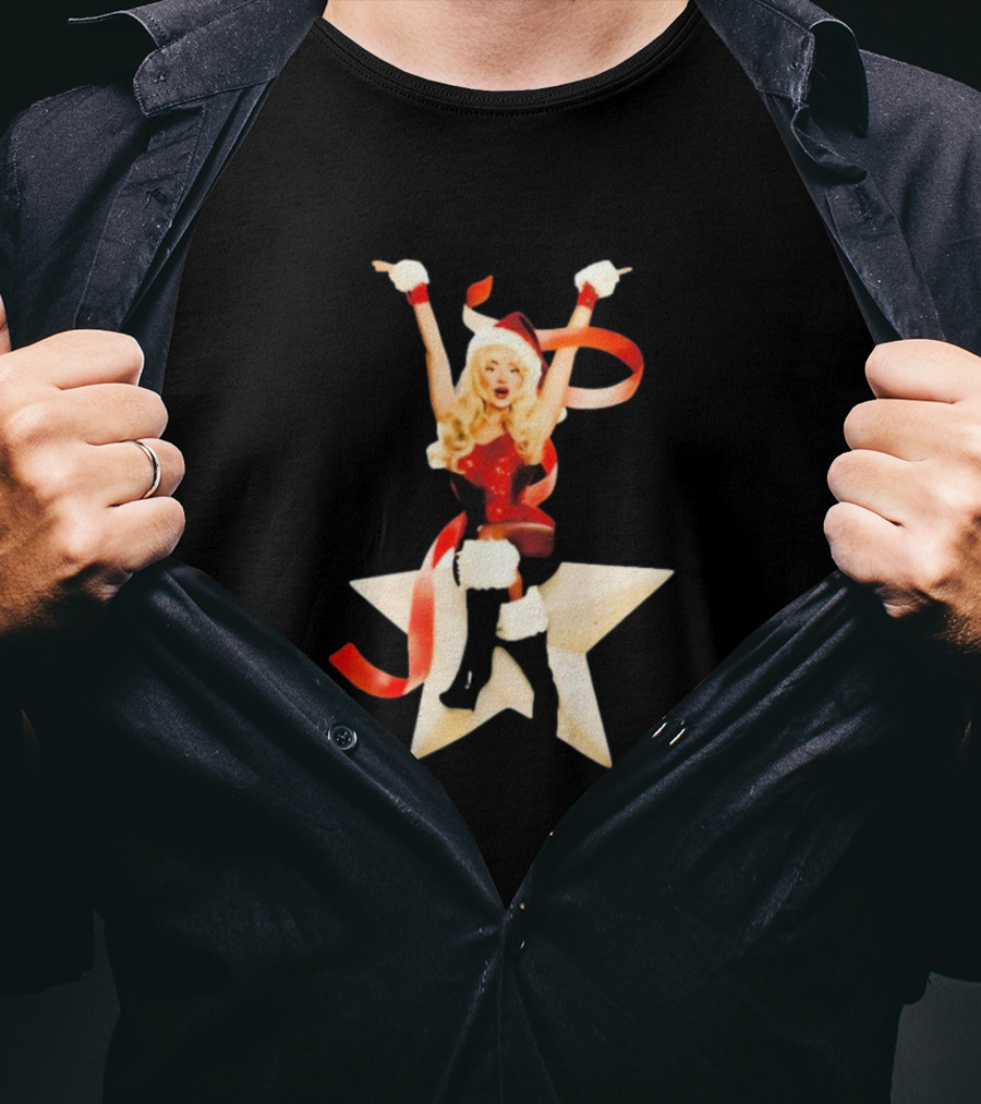 Sabrina Carpenter Santa Star Festive Decor T-Shirt
