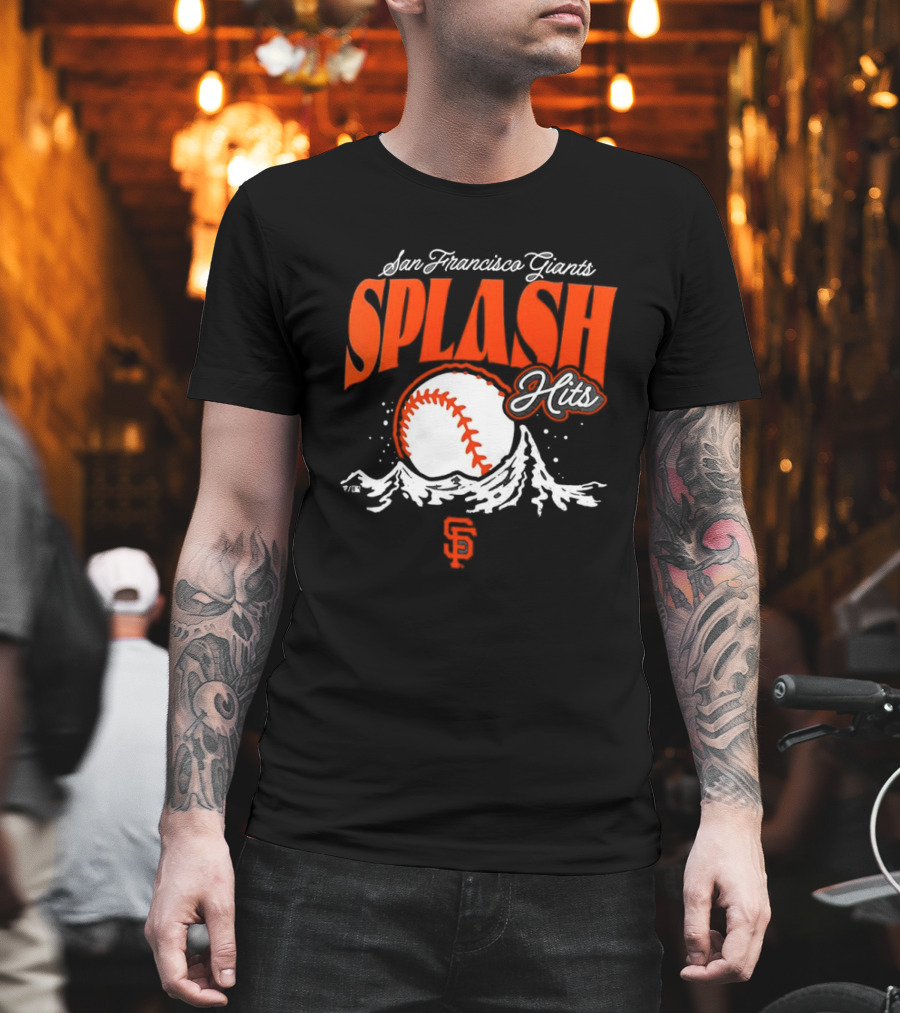 San Francisco Giants Splash Hits Baseball Waves And Number 9 T-Shirt