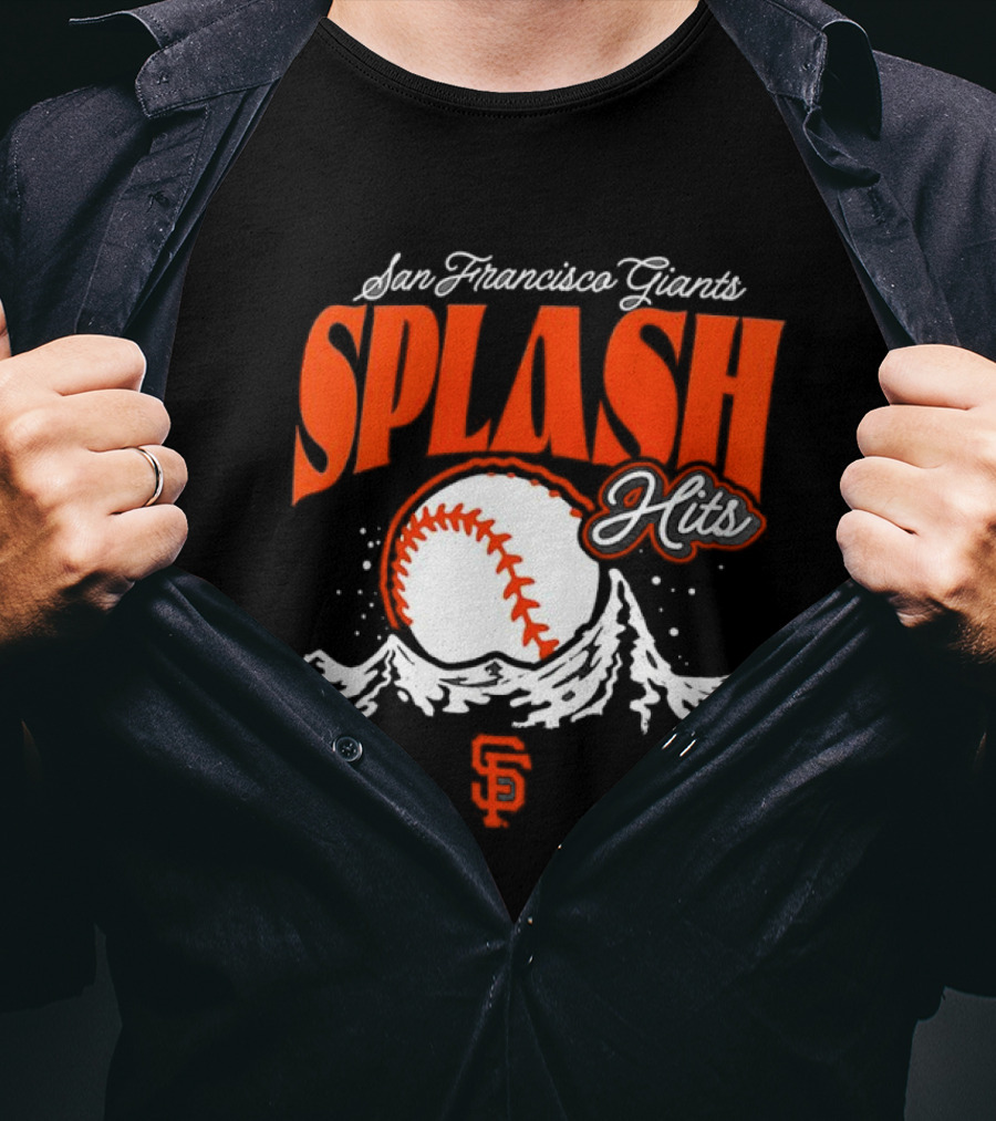 San Francisco Giants Splash Hits Baseball Waves And Number 9 T-Shirt